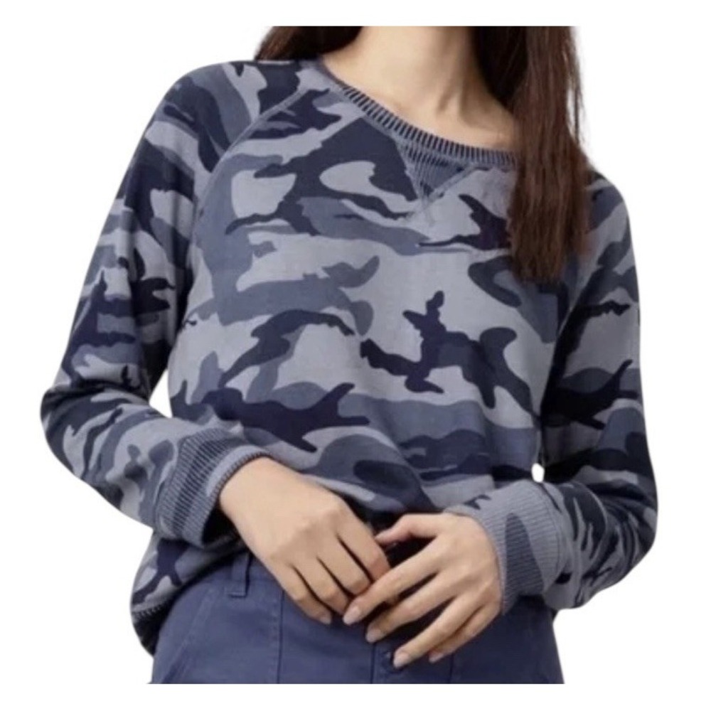 Rails Sweatshirt Top Women's Large‎ Blue Camouflage Outdoor Pullover Camo